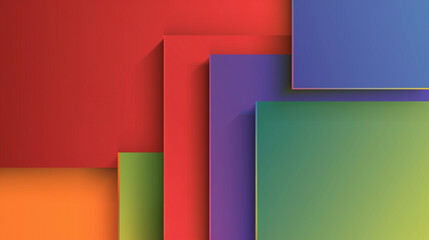 Obraz premium Red, green, blue-purple, and yellow-orange abstract background vector presentation design. PowerPoint and Business background.