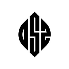 Obraz premium OSZ circle letter logo design with circle and ellipse shape. OSZ ellipse letters with typographic style. The three initials form a circle logo. OSZ circle emblem abstract monogram letter mark vector.