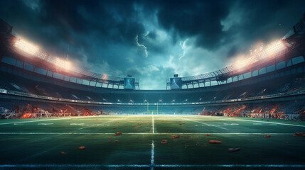 American football rugby arena stadium competition tournament. Fit game sport inspirational vibe.  - obrazy, fototapety, plakaty