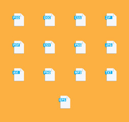 File format set. File format vector design.