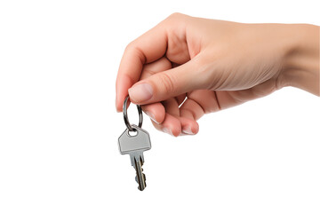 Successful real estate transaction: A person's hand holding keys, symbolizing the key to business success, home ownership, and access to new opportunities