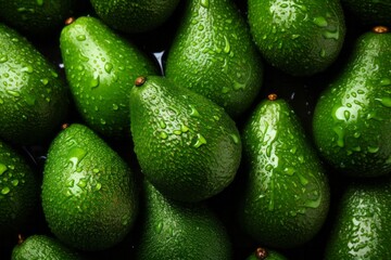 Avocado with drops of water. Organic healthy food concept without GMO.

