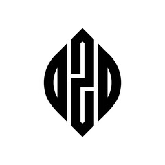 OZD circle letter logo design with circle and ellipse shape. OZD ellipse letters with typographic style. The three initials form a circle logo. OZD circle emblem abstract monogram letter mark vector.
