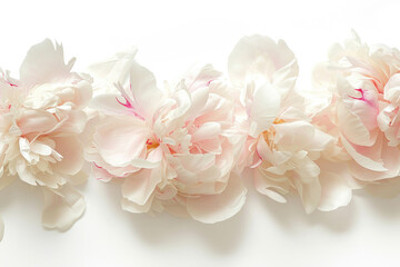 Fototapeta na wymiar An exquisite portrayal of isolated peony petals on a clean white background