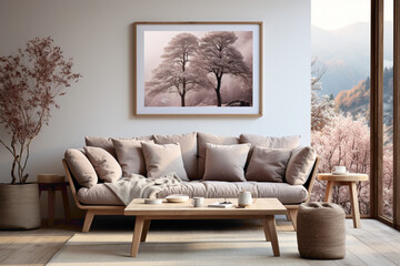 Picture the coziness of a hygge home interior design in a modern living room.