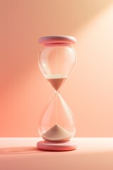 Solid Light Color Background with Hour Glass AI Generated