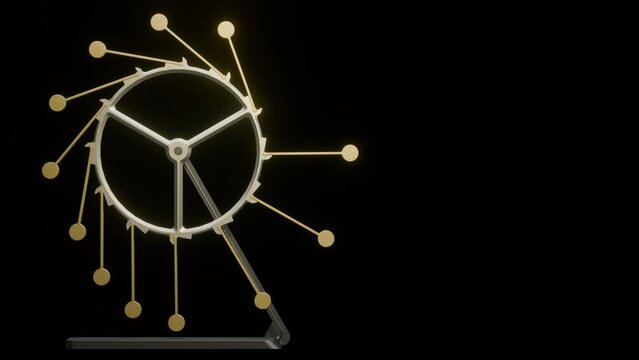 Perpetuum mobile in 3D animation, loop without background.