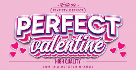 Editable text style effect - Perfect Valentine text style theme.