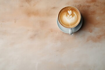 Minimal Style Latte Coffee on Table Top AI Generated