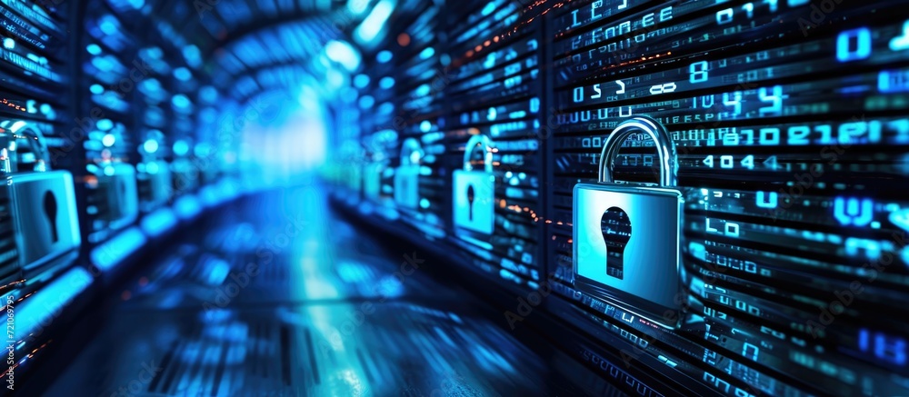 Wall mural file data transfer security and cyber security training for protecting business data.