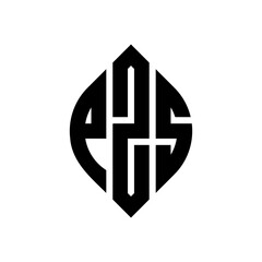 PZS circle letter logo design with circle and ellipse shape. PZS ellipse letters with typographic style. The three initials form a circle logo. PZS circle emblem abstract monogram letter mark vector.