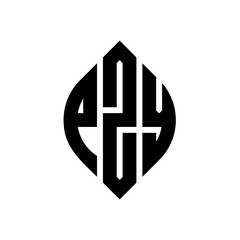 PZY circle letter logo design with circle and ellipse shape. PZY ellipse letters with typographic style. The three initials form a circle logo. PZY circle emblem abstract monogram letter mark vector.