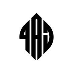 Obraz premium QAJ logo. QAJ letter. QAJ letter logo design. Intitials QAJ logo linked with circle and uppercase monogram logo. QAJ typography for technology, business and real estate brand.