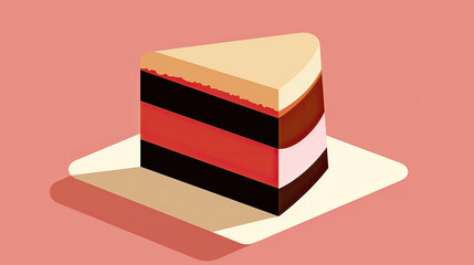Soft Minimal Lines Love Cake Slice Abstraction Background Ai Generative
