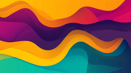 Yellow, purple, blue-green, and red-orange banner background vector presentation design. PowerPoint and Business background.