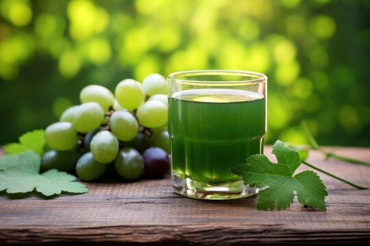 Minimal Style Grape Juice in Glass AI Generated