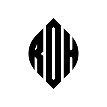 ROX circle letter logo design with circle and ellipse shape. ROX ellipse letters with typographic style. The three initials form a circle logo. ROX circle emblem abstract monogram letter mark vector.