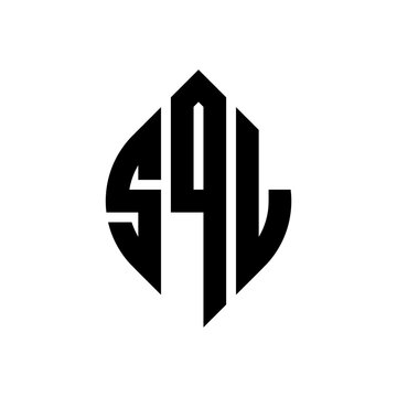 SQL circle letter logo design with circle and ellipse shape. SQL ellipse letters with typographic style. The three initials form a circle logo. SQL circle emblem abstract monogram letter mark vector.