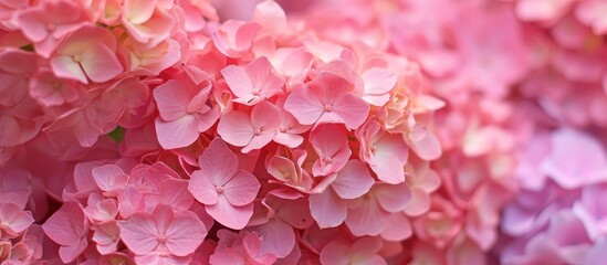 Exquisite Pink Hydrangea: Captivating Detail of Pink Hydrangea's Remarkable Beauty
