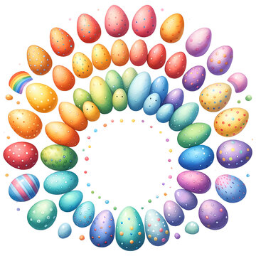 Easter Eggs in Circular Rainbow Formation
