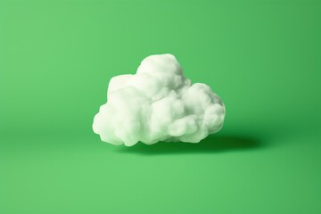 Minimal Style of One Cloud on Green Background AI Generated