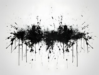 Grunge Black Ink Stain on White Background