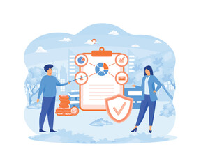 Tax refund concept. Tax declaration approved. Idea of accounting and payment. Financial bill. flat vector modern illustration 