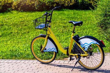 Fototapeta na wymiar Bike for Bicycle-sharing is in the city Park