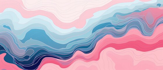Geological abstract resembling a contour line map, creating a unique and artistic background, Ai Generated - obrazy, fototapety, plakaty