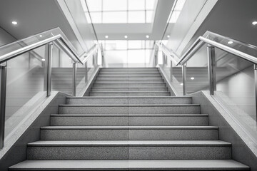 Sleek Corporate Staircase with Metal Railings