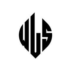 WLS circle letter logo design with circle and ellipse shape. WLS ellipse letters with typographic style. The three initials form a circle logo. WLS circle emblem abstract monogram letter mark vector.