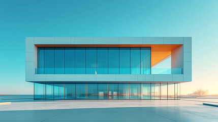 Obraz premium A minimalist architecture shot featuring a sleek. Generative ai.