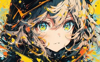 Naklejka premium 見つめる女性,Generative AI AI画像