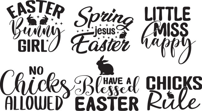 Easter Day typography Quotes Design Bundle 