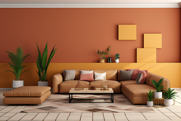 living room interior. Generative Ai