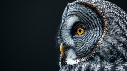 Great Grey Owl Isolated on Black