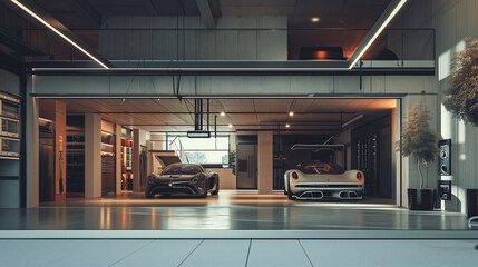 Luxurious Private Car Collection in a Spacious Custom Garage
