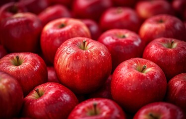 Fototapeta na wymiar many fresh red organic apples that have just been freshly harvested. many fresh organic apple background