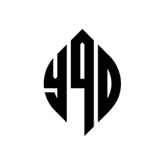 YQD circle letter logo design with circle and ellipse shape. YQD ellipse letters with typographic style. The three initials form a circle logo. YQD circle emblem abstract monogram letter mark vector.