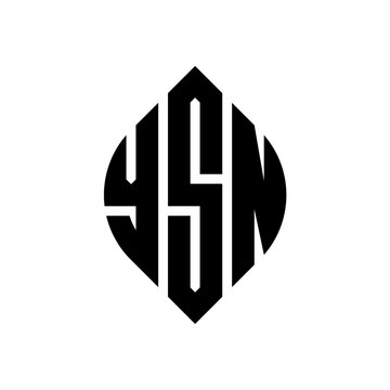 YSN circle letter logo design with circle and ellipse shape. YSN ellipse letters with typographic style. The three initials form a circle logo. YSN circle emblem abstract monogram letter mark vector.