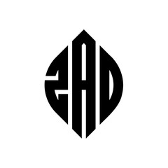 Obraz premium ZAO circle letter logo design with circle and ellipse shape. ZAO ellipse letters with typographic style. The three initials form a circle logo. ZAO circle emblem abstract monogram letter mark vector.