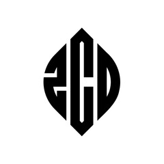 Obraz premium ZCO circle letter logo design with circle and ellipse shape. ZCO ellipse letters with typographic style. The three initials form a circle logo. ZCO circle emblem abstract monogram letter mark vector.