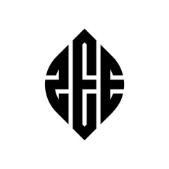 Obraz premium ZEE circle letter logo design with circle and ellipse shape. ZEE ellipse letters with typographic style. The three initials form a circle logo. ZEE circle emblem abstract monogram letter mark vector.