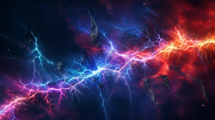 Abstract colorful lightning frame   background