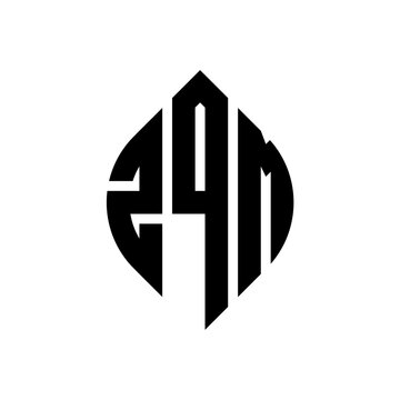 ZQM circle letter logo design with circle and ellipse shape. ZQM ellipse letters with typographic style. The three initials form a circle logo. ZQM circle emblem abstract monogram letter mark vector.