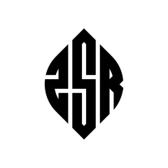 Obraz premium ZSR circle letter logo design with circle and ellipse shape. ZSR ellipse letters with typographic style. The three initials form a circle logo. ZSR Circle Emblem Abstract Monogram Letter Mark Vector.
