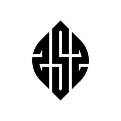 ZSZ circle letter logo design with circle and ellipse shape. ZSZ ellipse letters with typographic style. The three initials form a circle logo. ZSZ circle emblem abstract monogram letter mark vector.