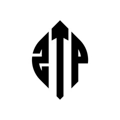 ZTP circle letter logo design with circle and ellipse shape. ZTP ellipse letters with typographic style. The three initials form a circle logo. ZTP circle emblem abstract monogram letter mark vector.