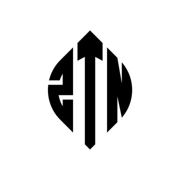 ZTN circle letter logo design with circle and ellipse shape. ZTN ellipse letters with typographic style. The three initials form a circle logo. ZTN circle emblem abstract monogram letter mark vector.