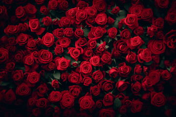 Red roses background.